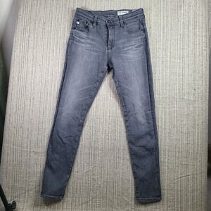 AG Farrah Ankle Jeans‎ Womens 27 Gray High-Rise Skinny Ankle Stretch Denim Italy